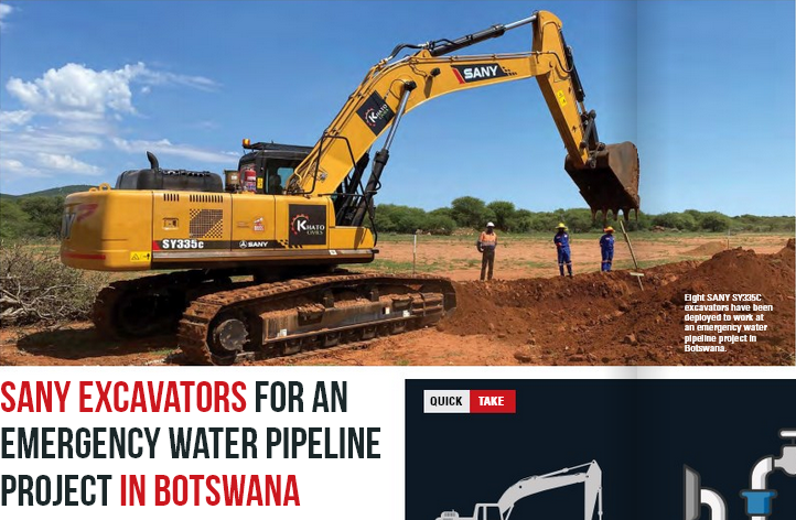 Sony Excavators for the Botswana 100km pipeline project